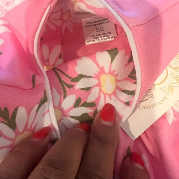 The Beaufort Bonnet Company Rebecca Romper Darien Daisy 0-6 mon NWT - Picture 3 of 4